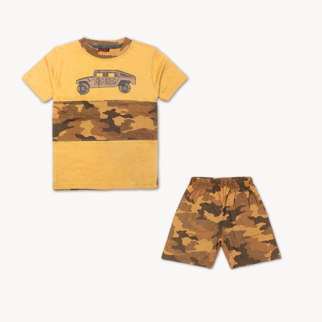 Brown Camo Jeep  Shirt & Short Set