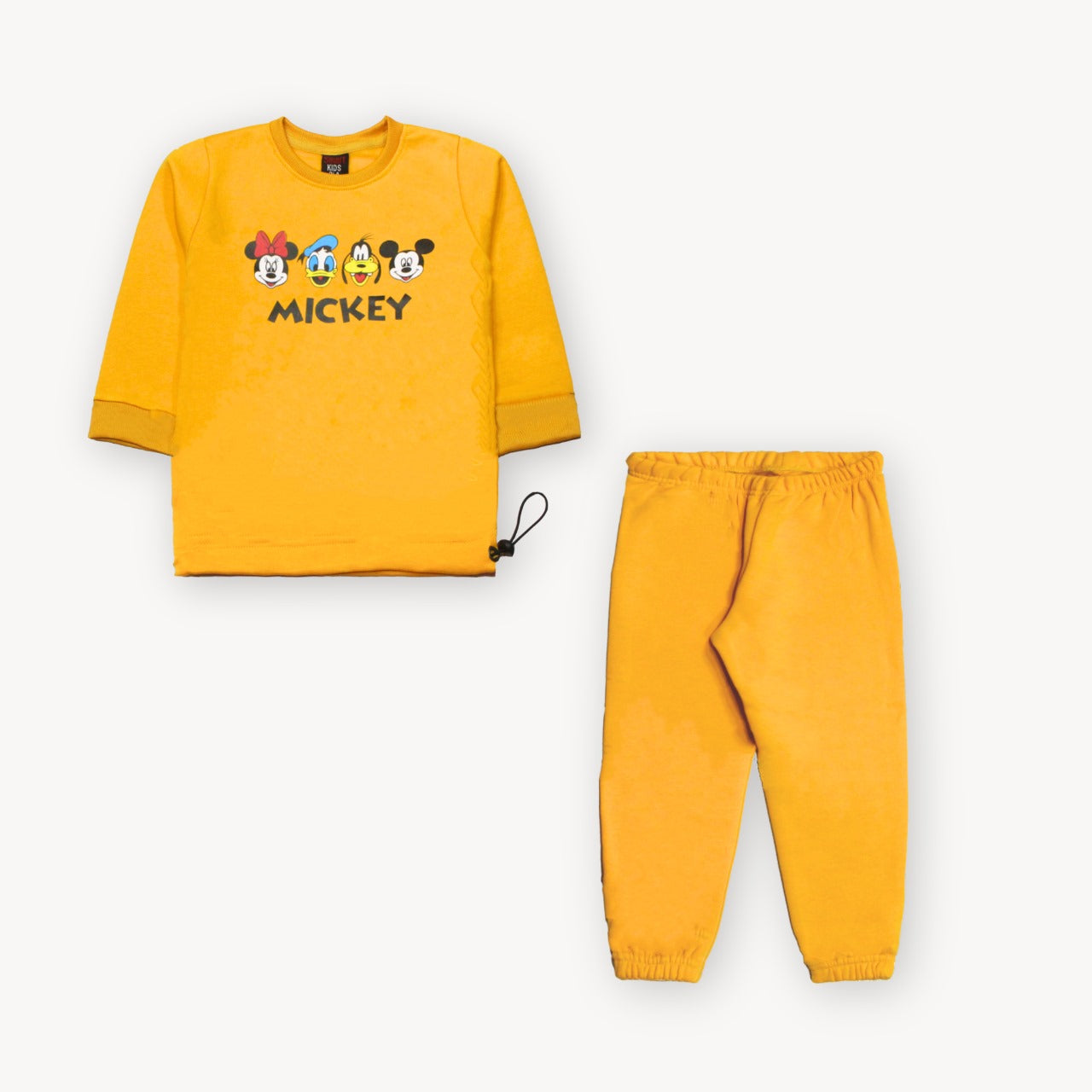 Yellow Mickey Fleece Pajama Shirt Set